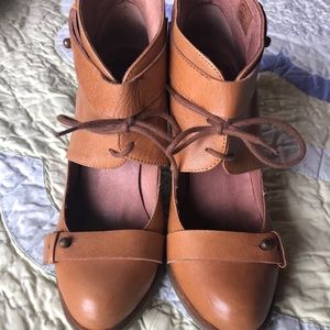 Anthropologie Lucky Penny wedge booties